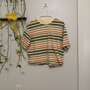 RVCA Multicolor Striped Short Sleeve Tee